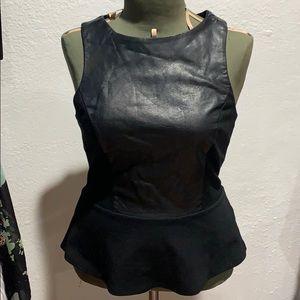 Sexy peplum top made part of Faux Leather zips